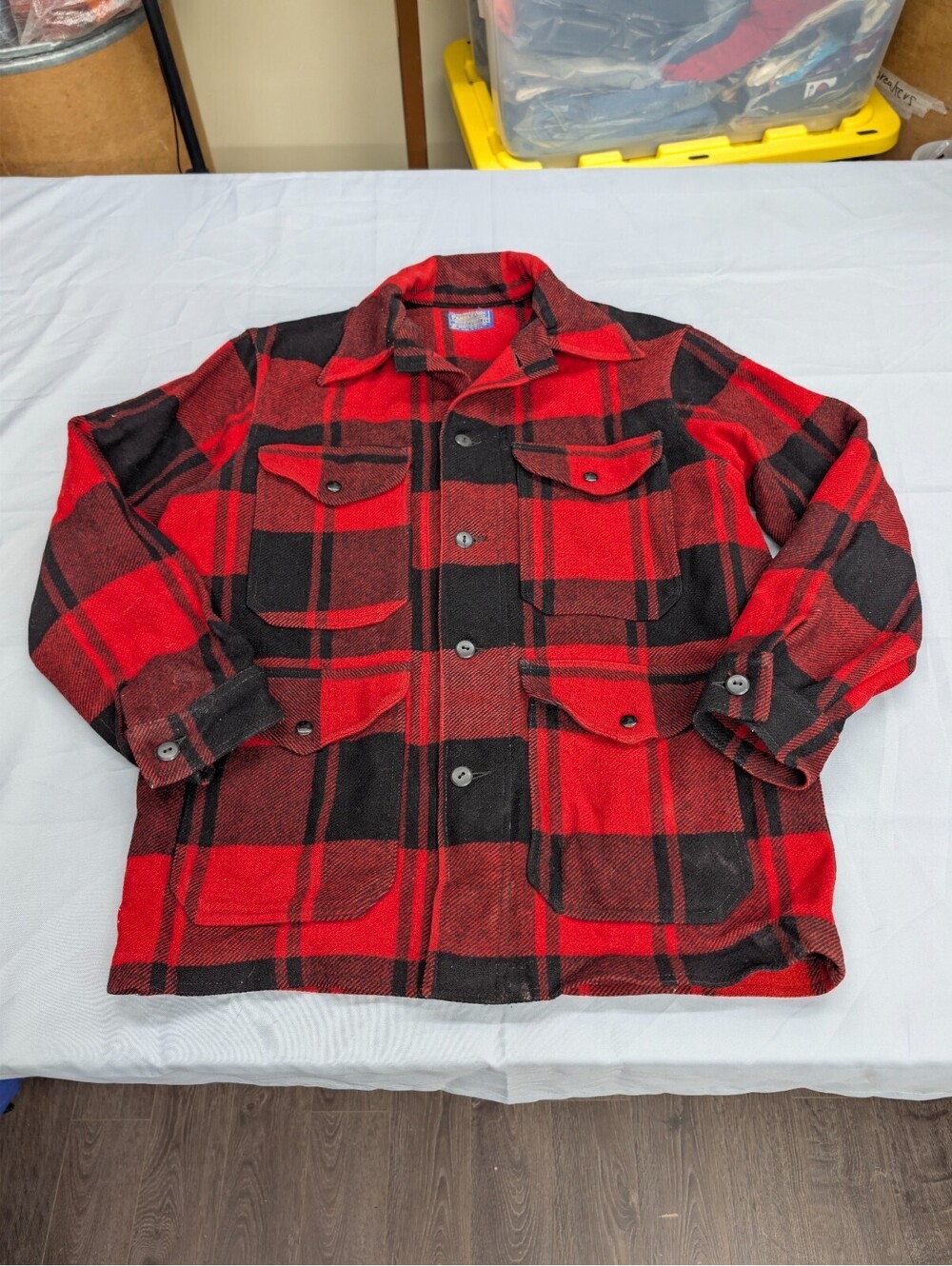 Vintage Pendleton Mackinaw Cruiser Plaid Jacket Size Large - Picture 3 of 9